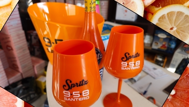 Spritz Santero 958 da 75cl con due Calici in ABS